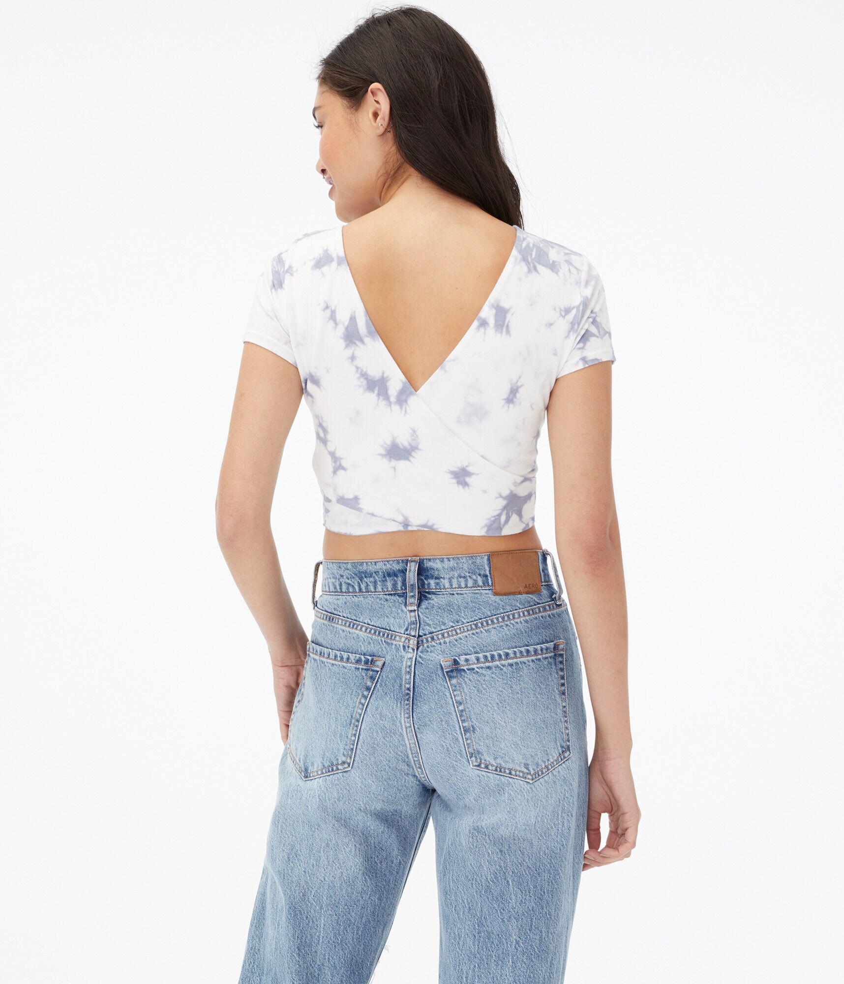 Seriously Soft Tie-Dye Faux Wrap 2-Way Crop Top