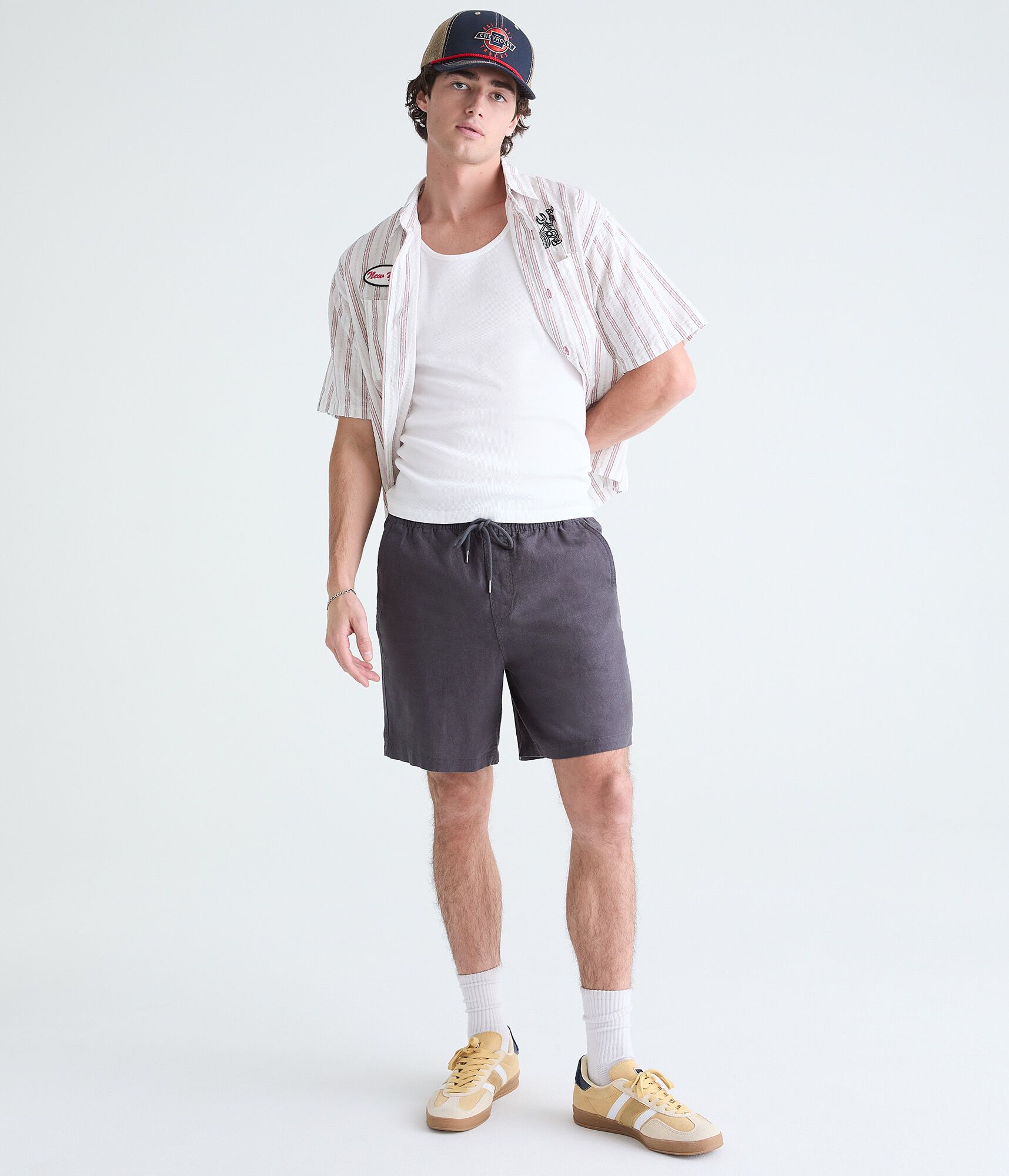 Solid Linen Shorts 7&amp;quot;
