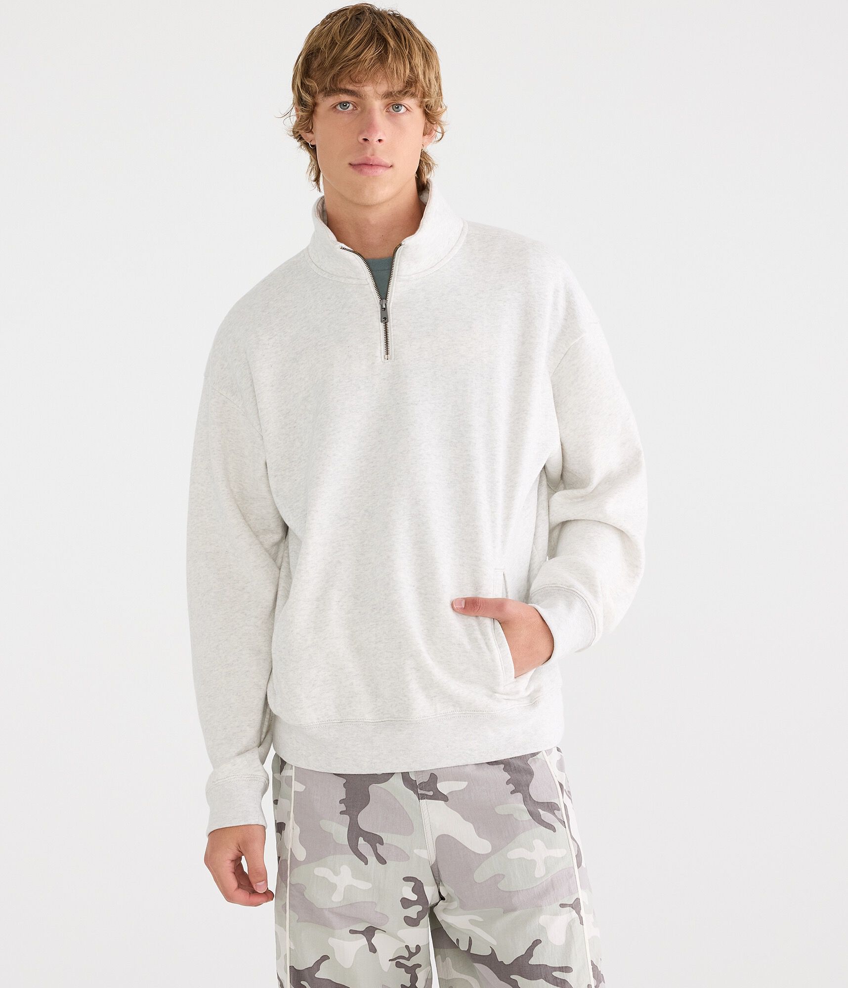 Cloud Soft Boxy Quarter-Zip Sweatshirt