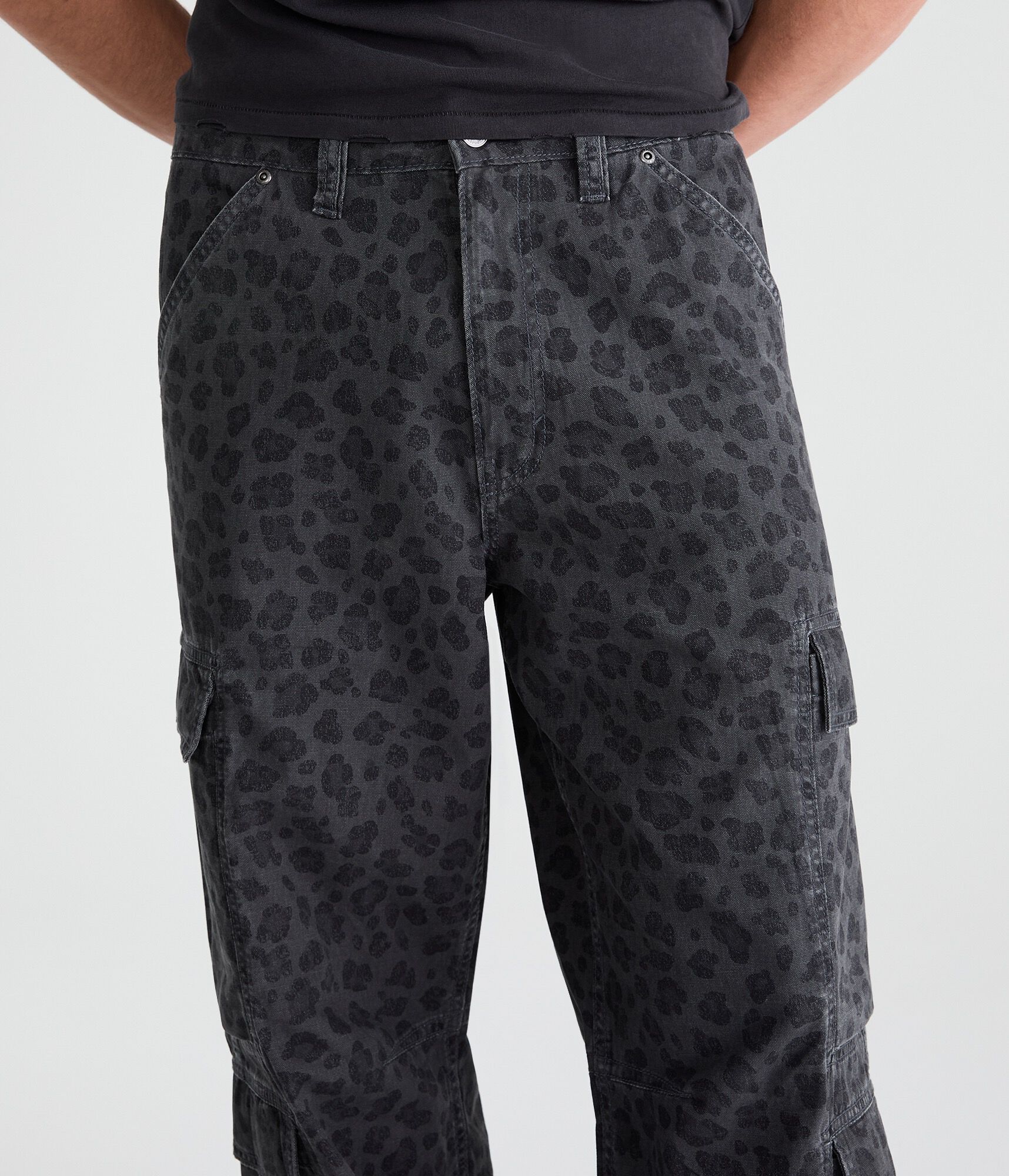 Leopard Print Baggy Cargo Pants