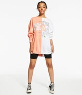 MTV Spliced Oversized Crew Sweatshirt