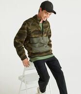 Camo Mixed Media Quarter-Zip Fleece Pullover