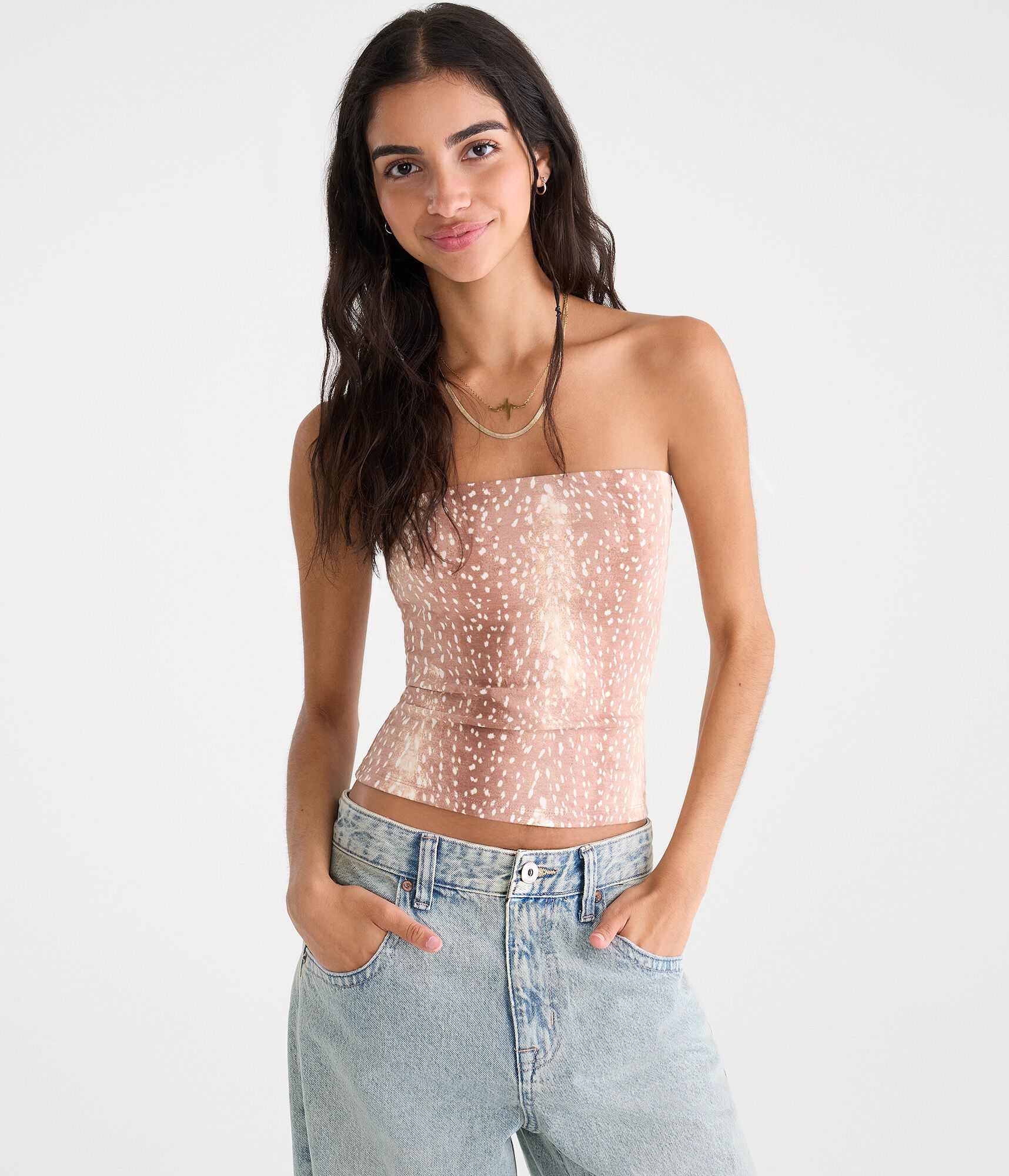 D&eacute;j&agrave; For Aero Deer Print Tube Top