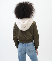 Reversible Woven & Faux Fur Hooded Jacket