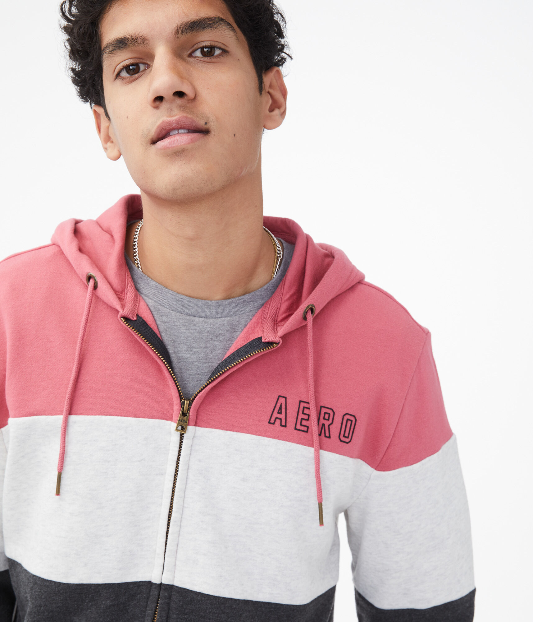 Aero Logo Colorblocked Full-Zip Hoodie