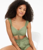 Cinched V-Neck Cropped Tank