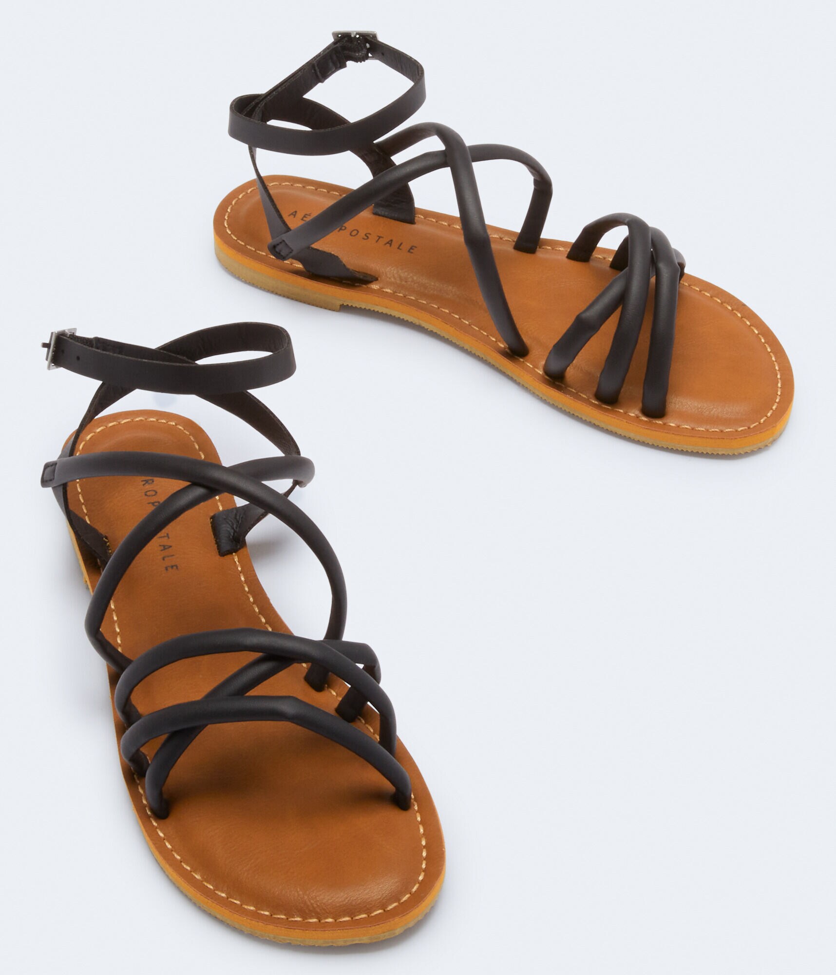 Faux Leather Crisscross Sandal