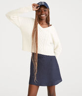 Slouchy Cable V-Neck Sweater