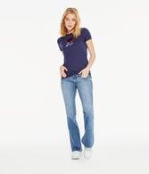 Flocked Rose Graphic Tee