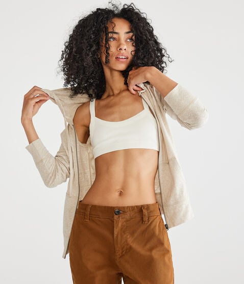 Solid Lightweight Full-Zip Hoodie Solid Lightweight Full-Zip Hoodie