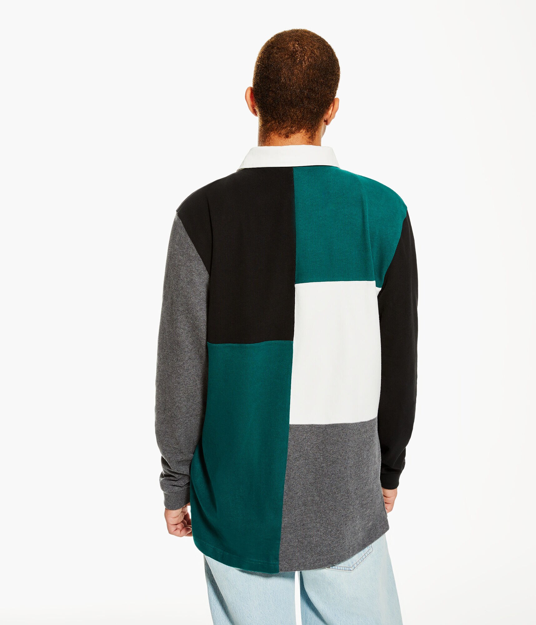 Long Sleeve Colorblocked Rugby Shirt