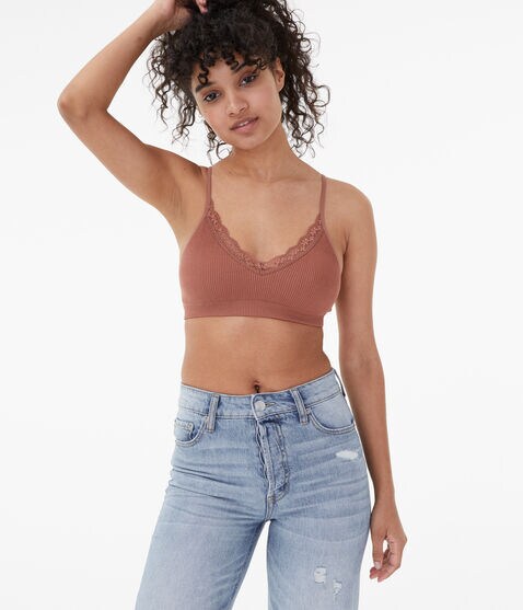 Seamless Lace-Trimmed Bralette Seamless Lace-Trimmed Bralette