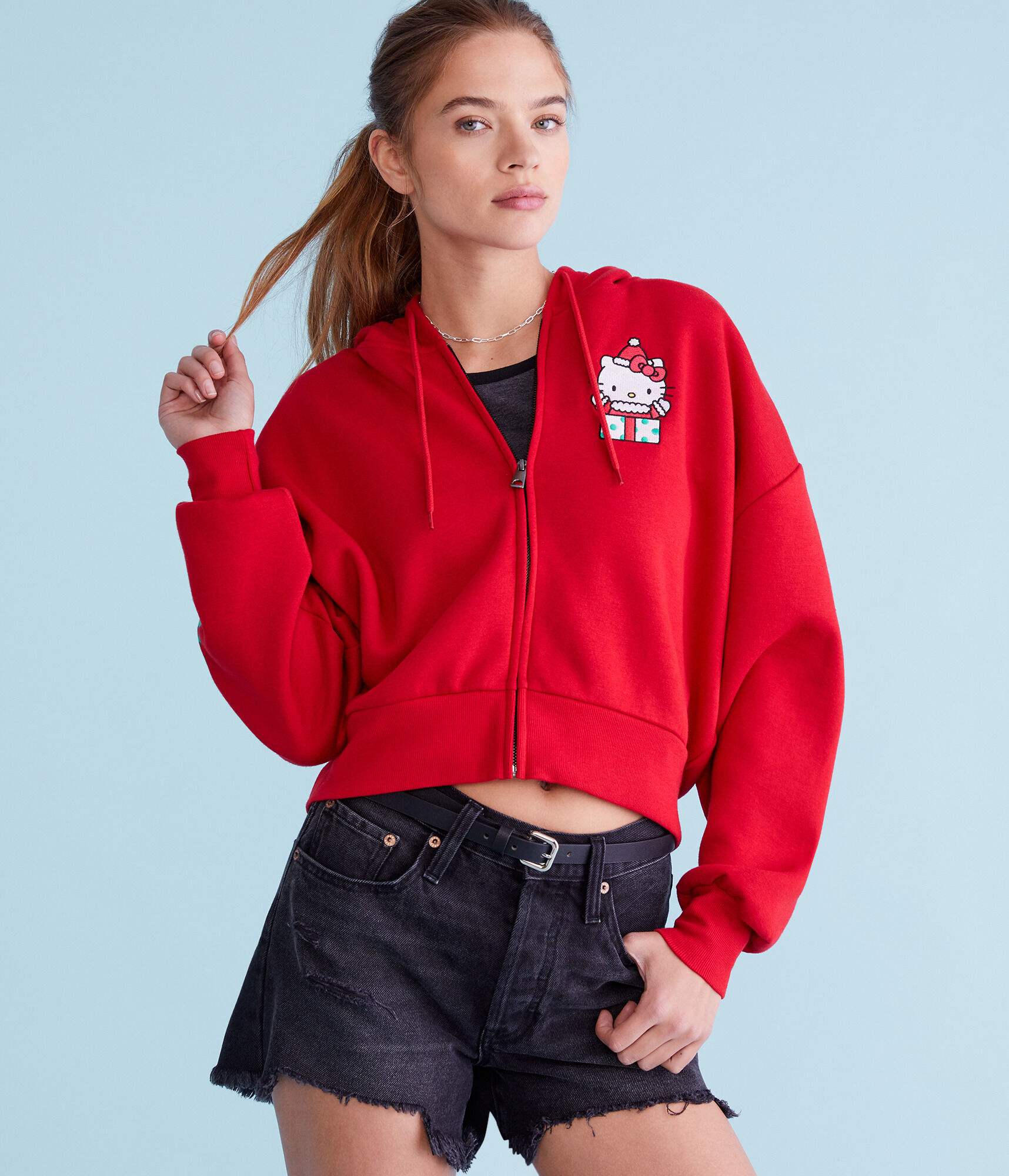 Hello Kitty Gifts Cropped Full-Zip Hoodie