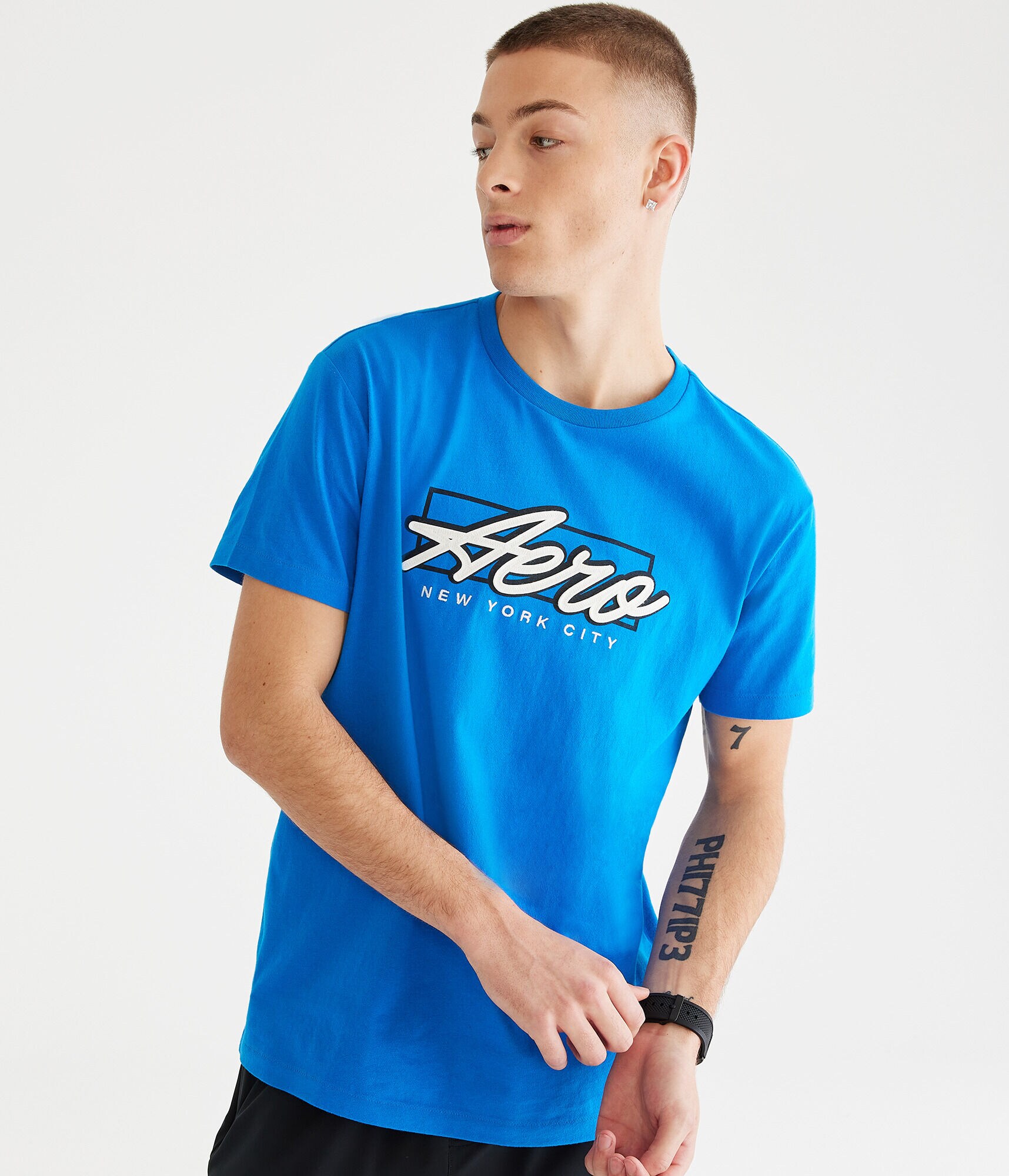Aero Script Logo Appliqu&eacute; Graphic Tee