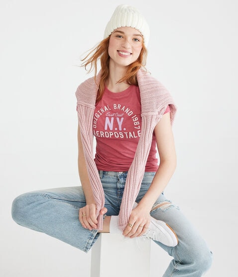 Aeropostale Original Brand Appliqué Graphic Tee Aeropostale Original Brand Appliqué Graphic Tee