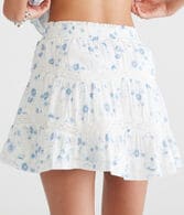 Floral Zigzag Lace Tiered Mini Skort
