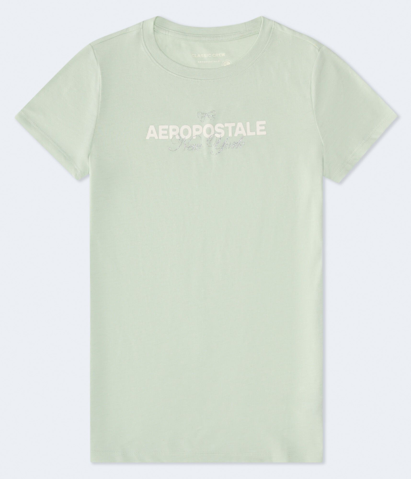 Aeropostale Bow Glitter Graphic Tee