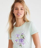Aeropostale Flowers Appliqué Graphic Tee
