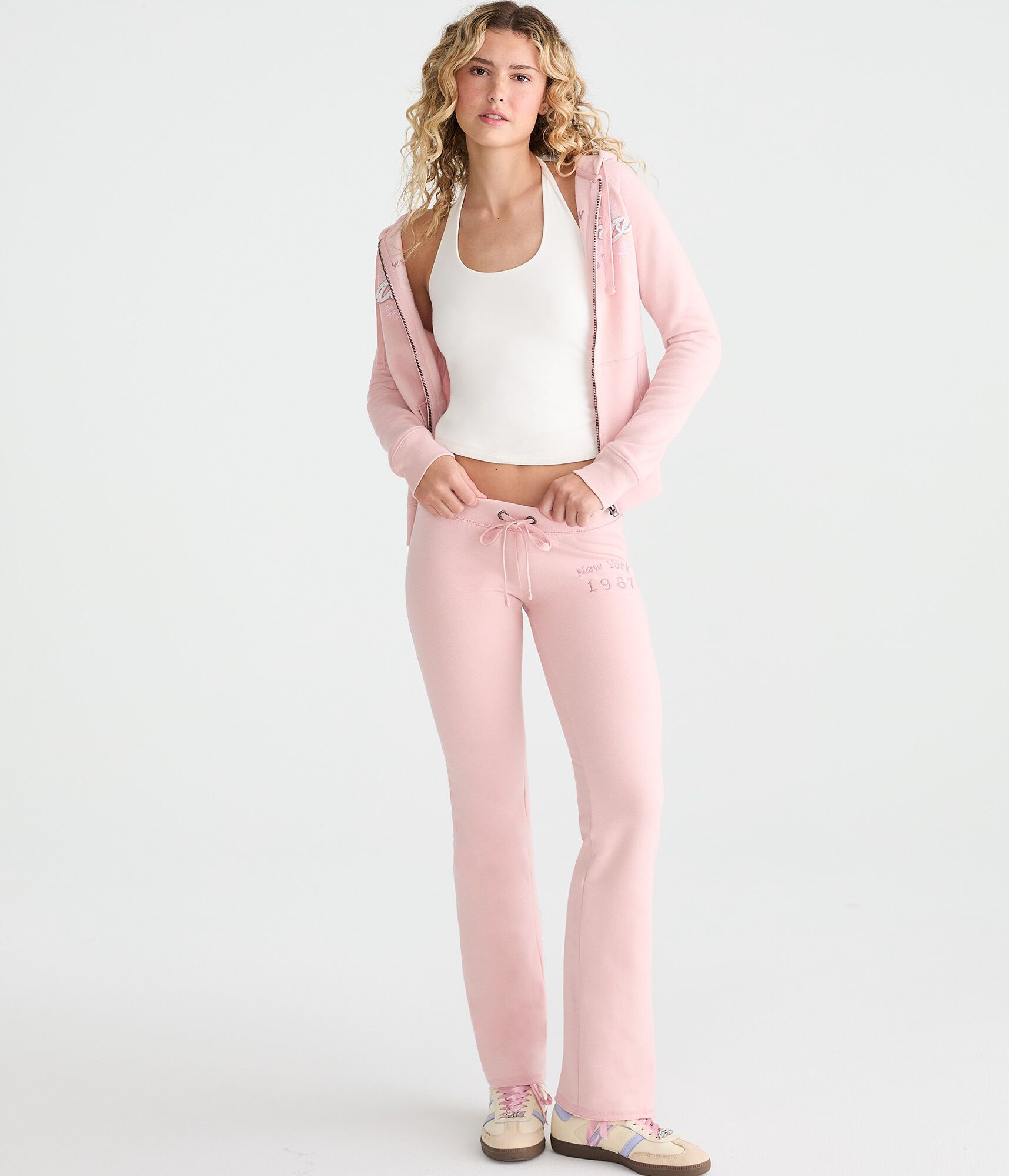Aero Rhinestone Fit &amp; Flare Sweatpants