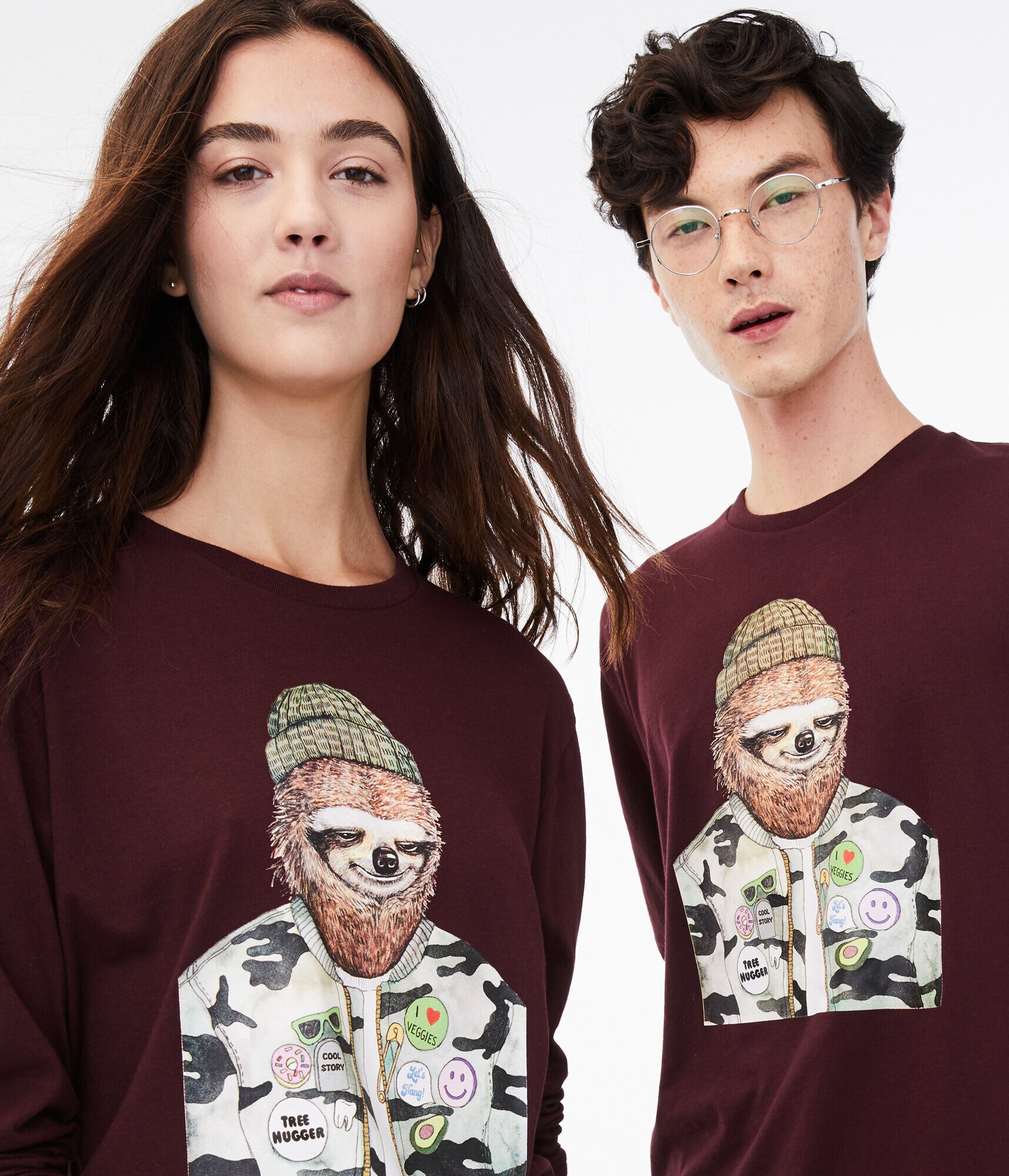 Long Sleeve Sloth Spirit Animal Graphic Tee