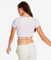 Surplice Tie-Front Crop Top