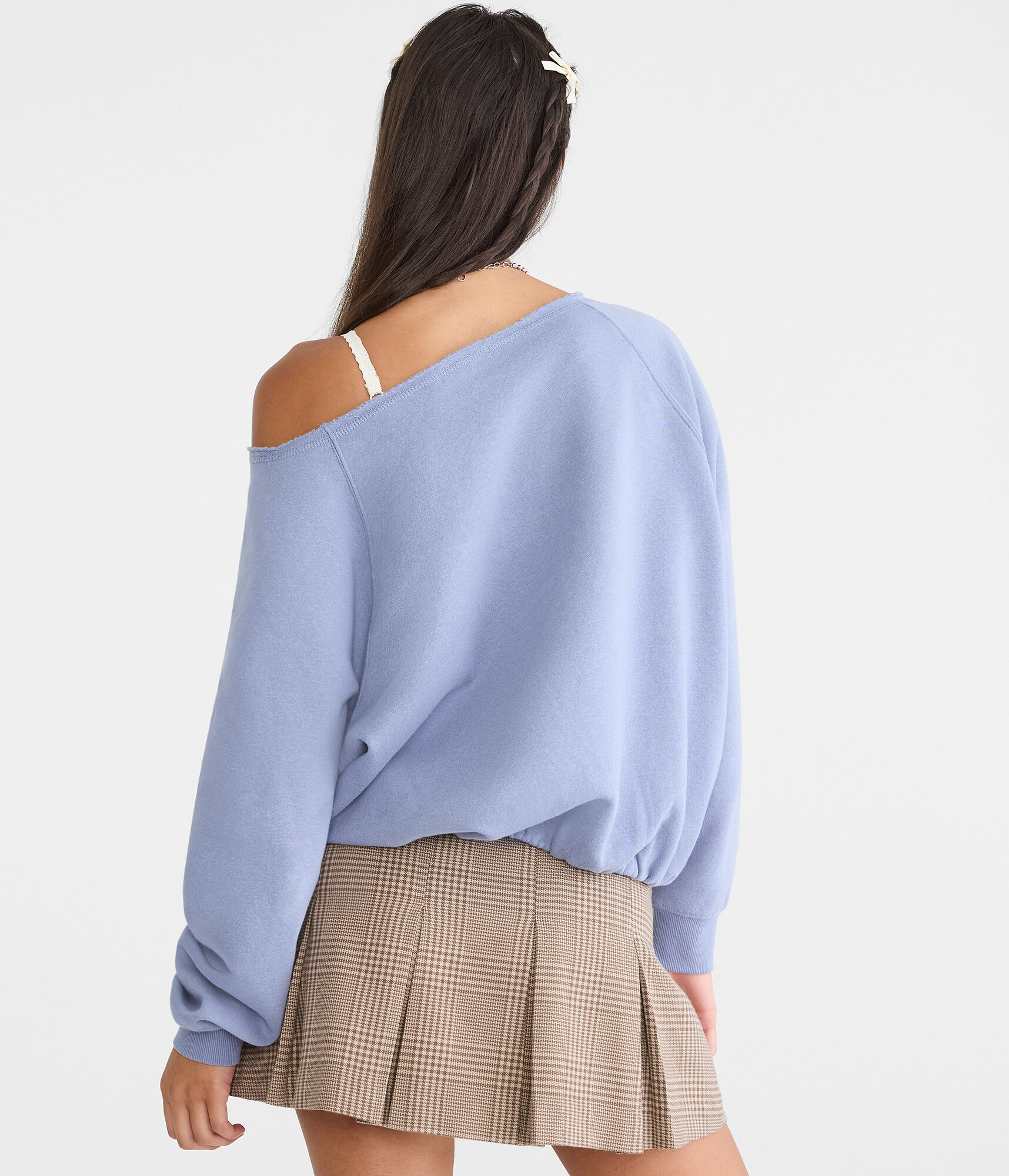Cloud Soft Slash-Neck Bubble Sweatshirt