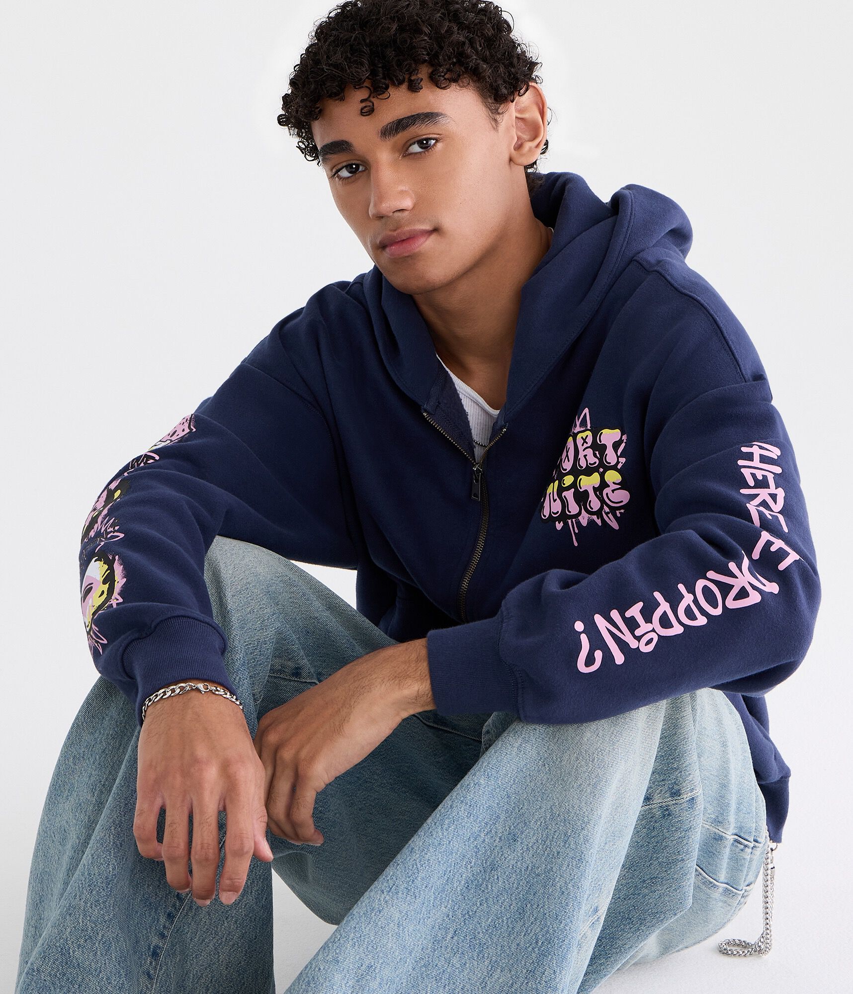 Fortnite Where We Droppin? Boxy Full-Zip Hoodie