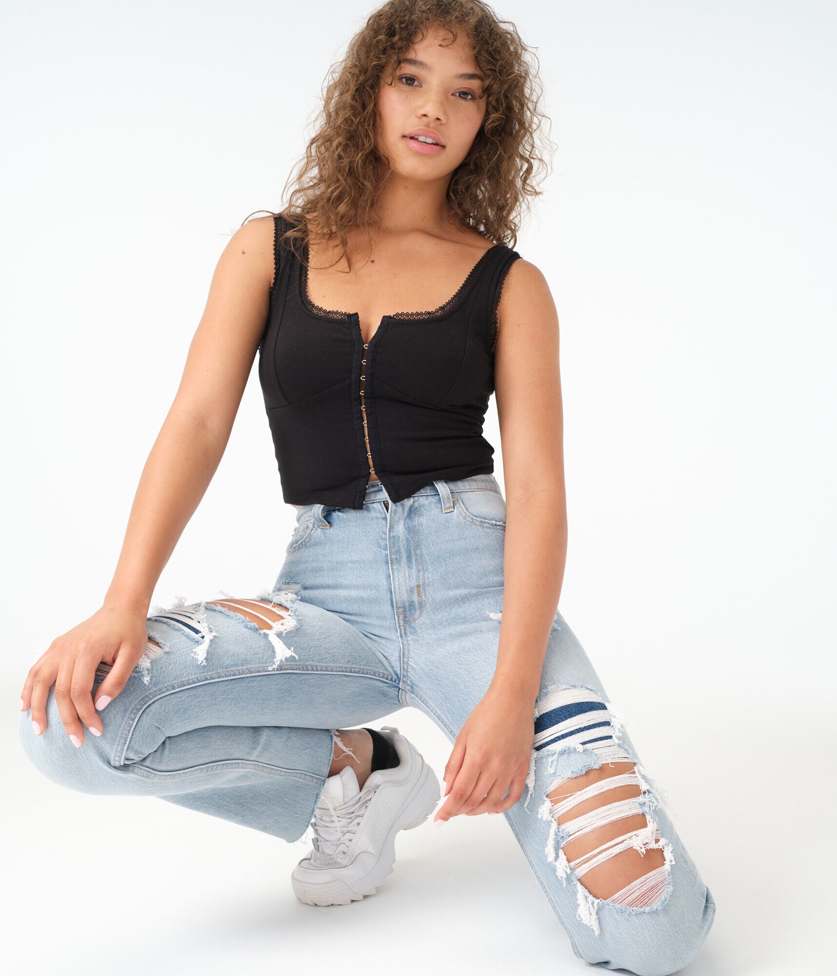 Seriously Soft Lace-Trim Cropped Tank