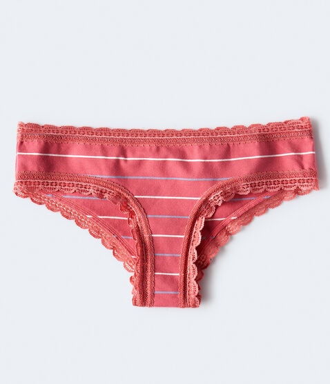 Striped Lace-Trim Cheeky Striped Lace-Trim Cheeky