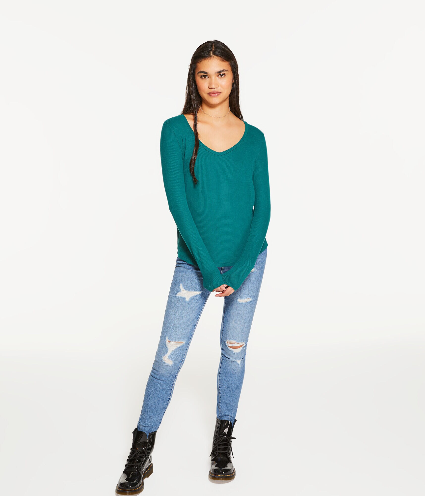 Long Sleeve Seriously Soft Ribbed V-Neck Tee