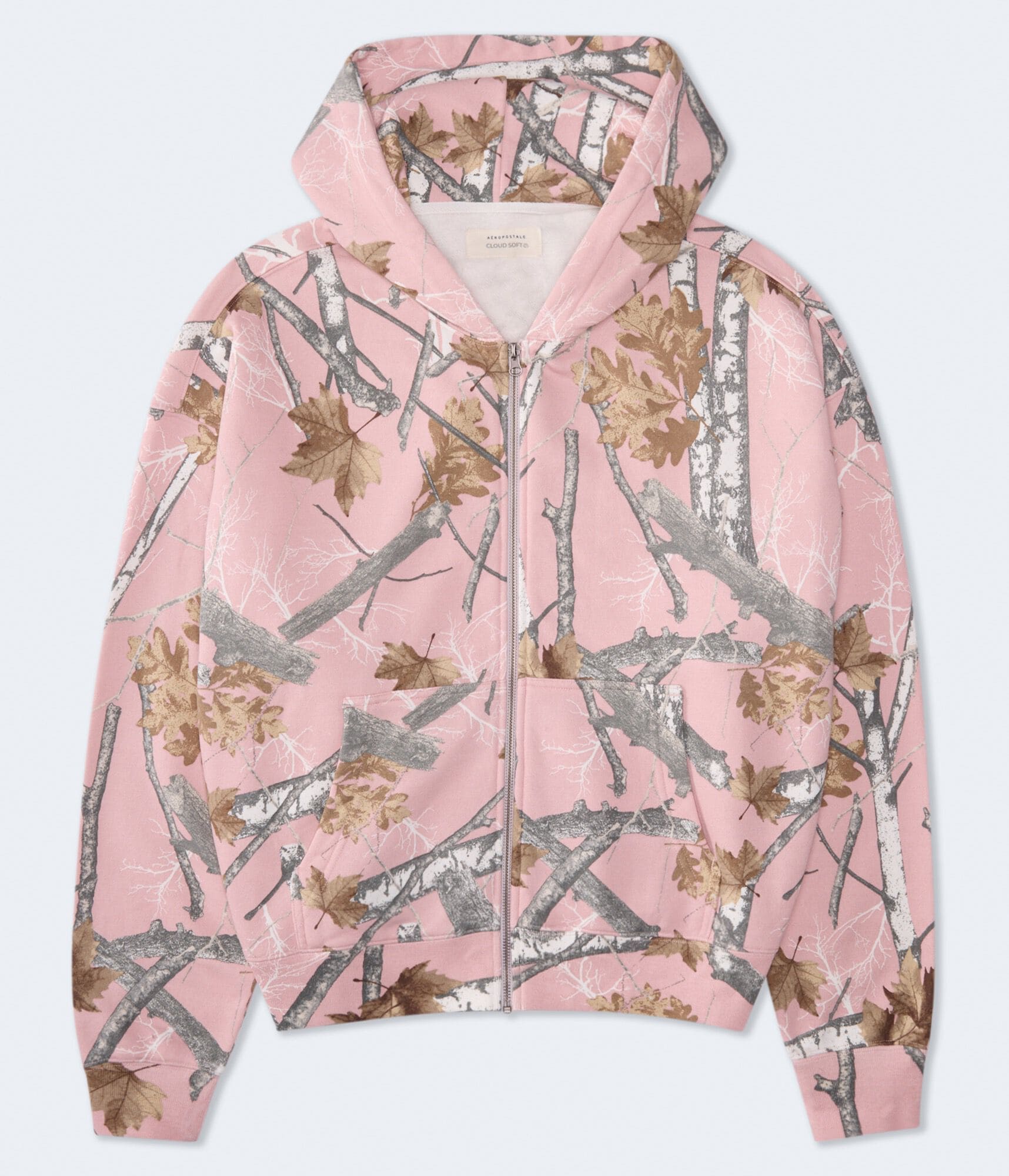 Cloud Soft Forest Camo Boxy Full-Zip Hoodie
