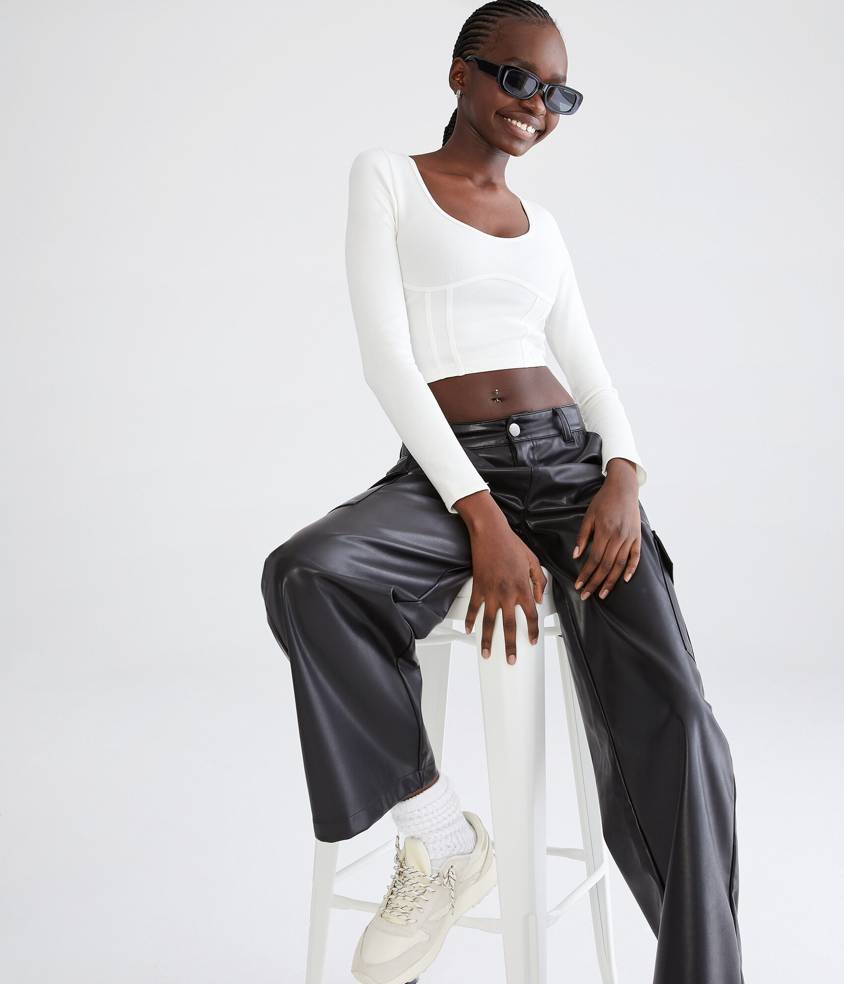 Long Sleeve Seriously Soft Corset Tiny Top