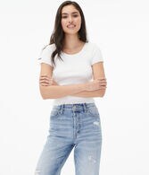 Ribbed Shrunken Crew Tee