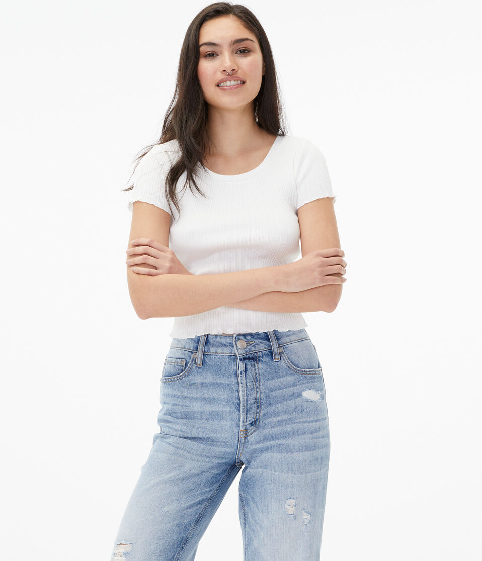 Ribbed Shrunken Crew Tee