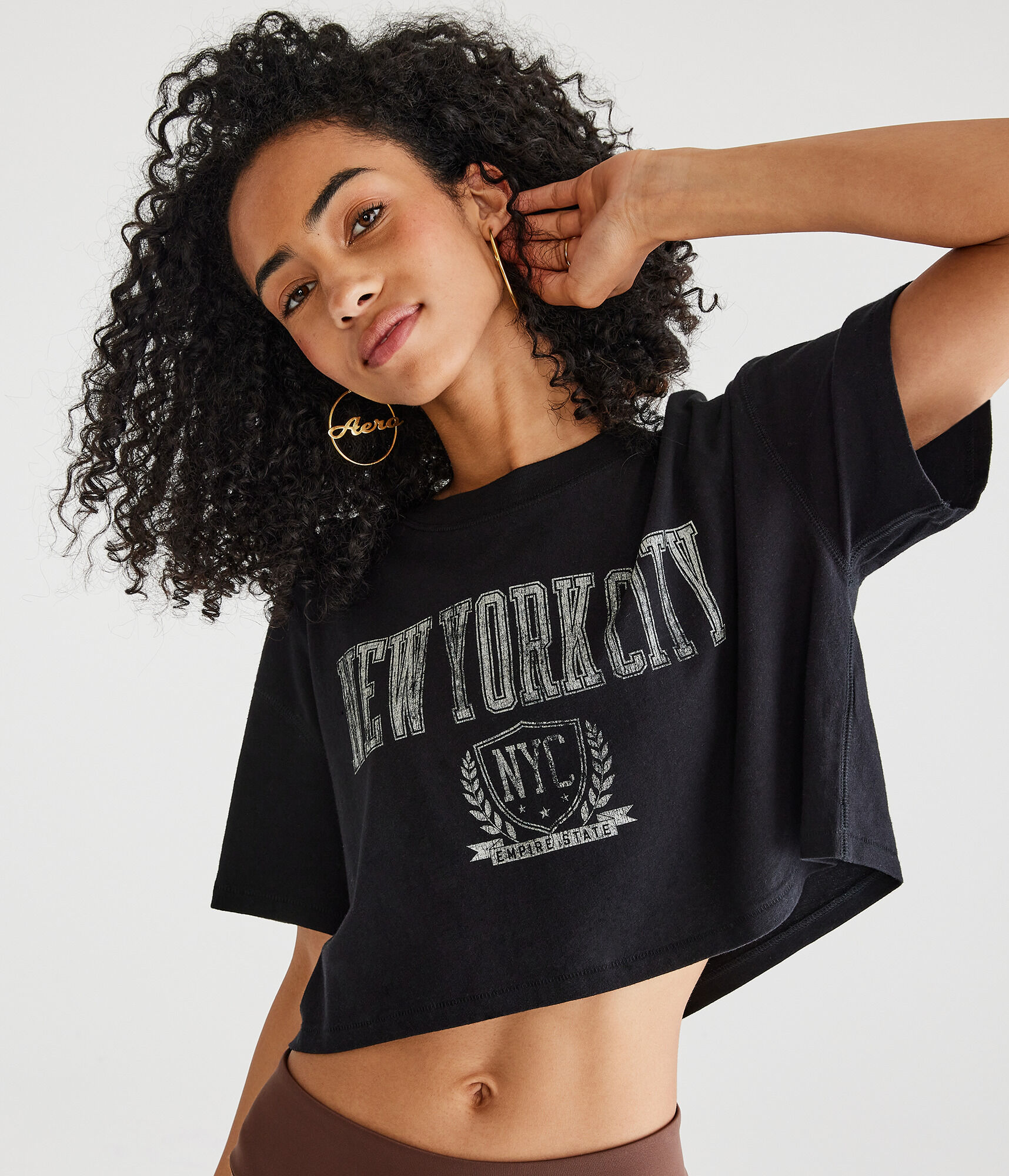 New York City Cropped Boyfriend Graphic Tee