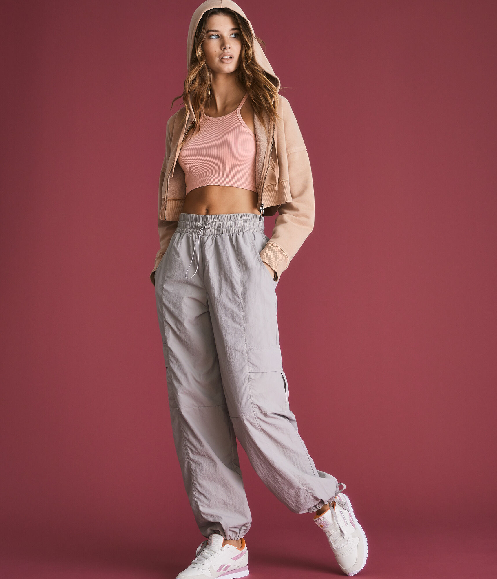 High-Waisted Baggy Parachute Pants
