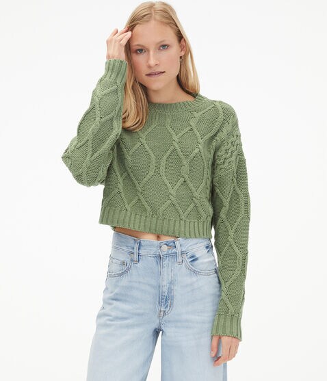 Mixed Cable Crew Sweater Mixed Cable Crew Sweater