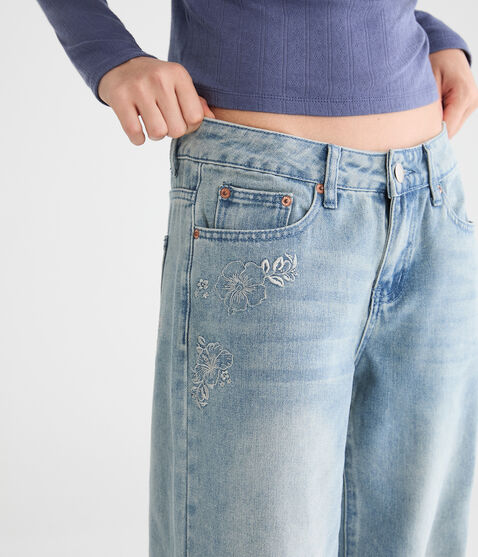 Low-Rise Baggy Wide Leg Hibiscus Jean Low-Rise Baggy Wide Leg Hibiscus Jean