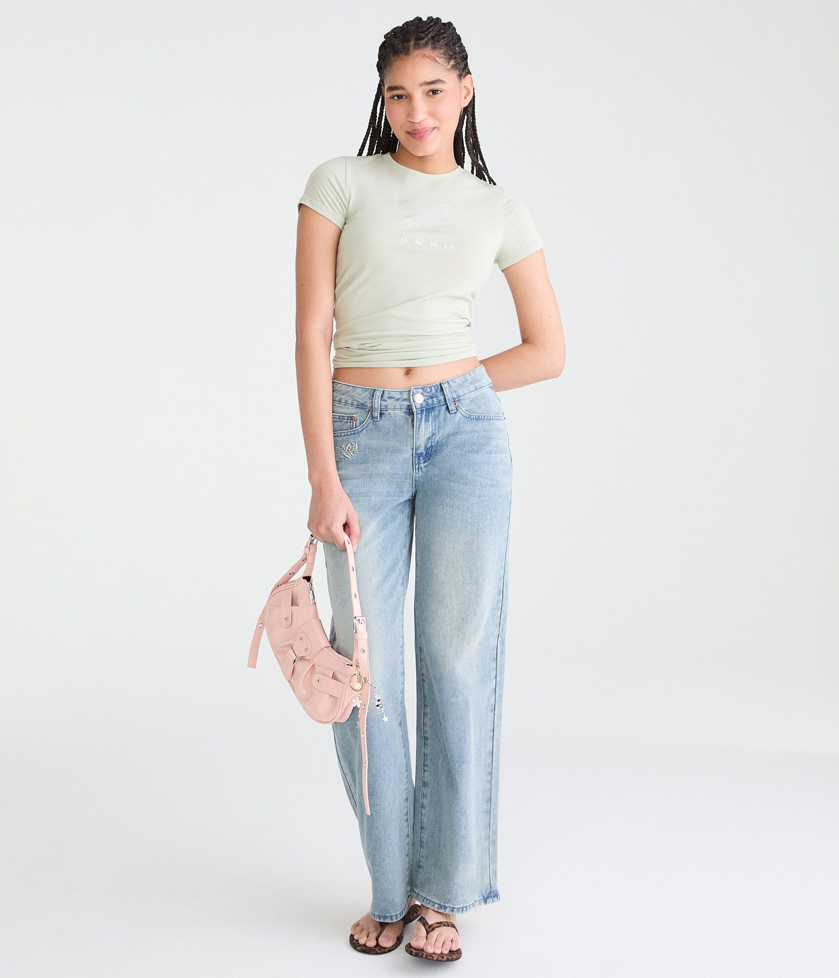 Rhinestone Aero Butterfly Graphic Tee