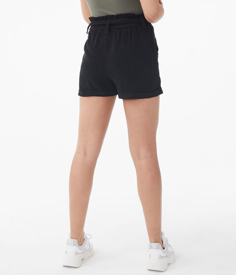 High-Rise Paper Bag Shorts