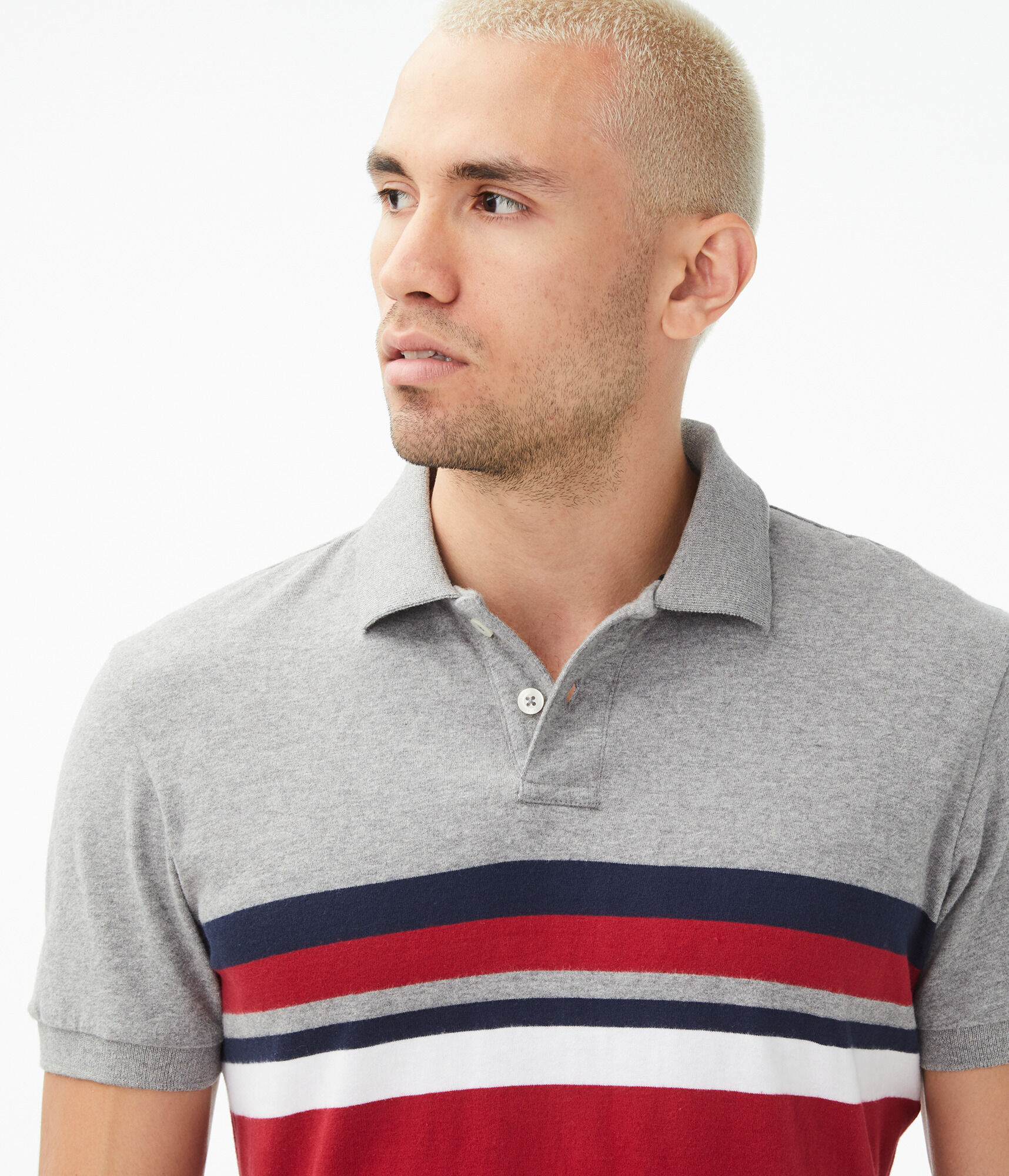 Colorblocked Stripe Jersey Polo