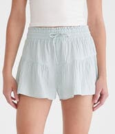 High-Rise Gauze Ruffle Shorts