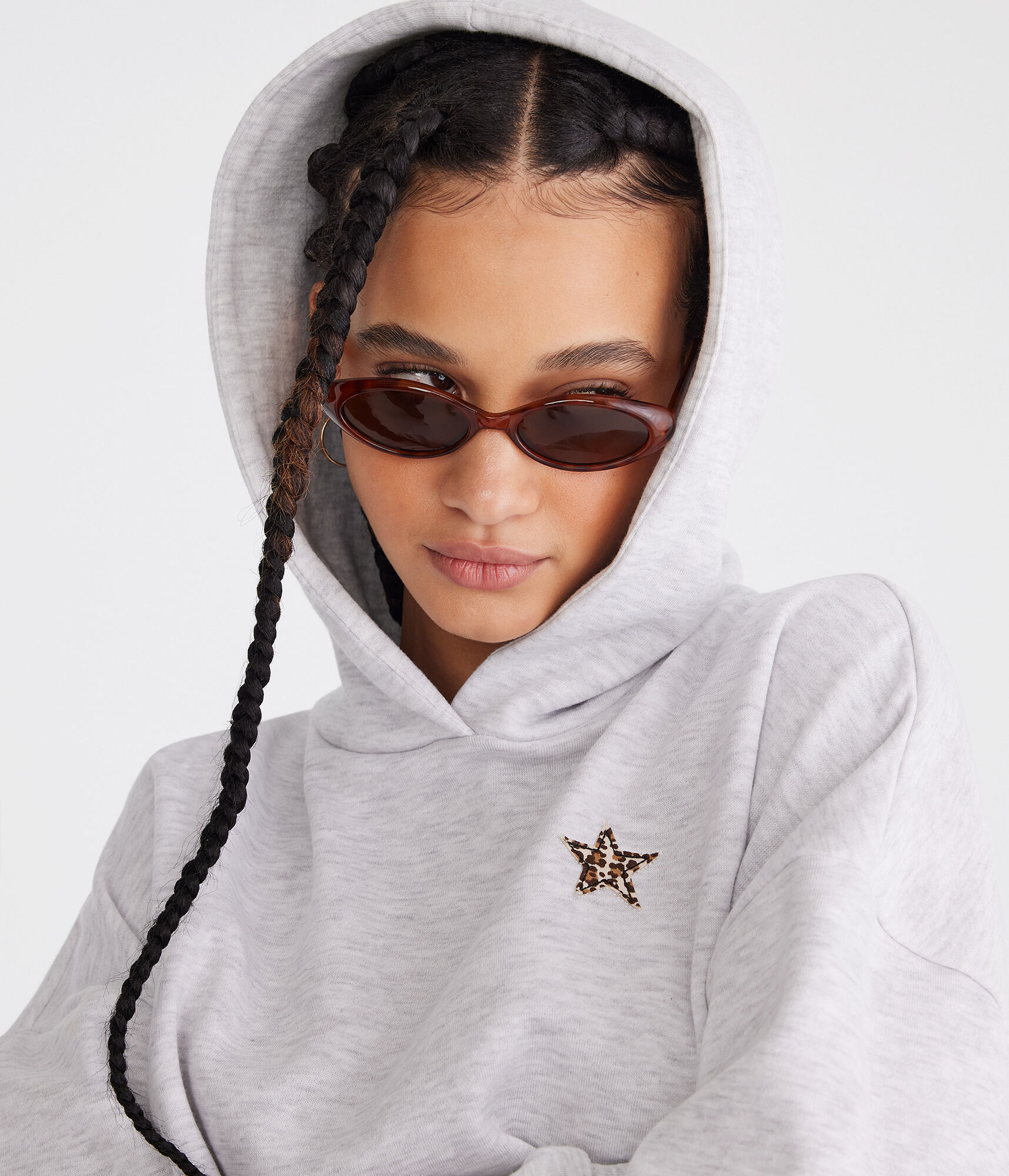 Leopard Star Oversized Pullover Hoodie
