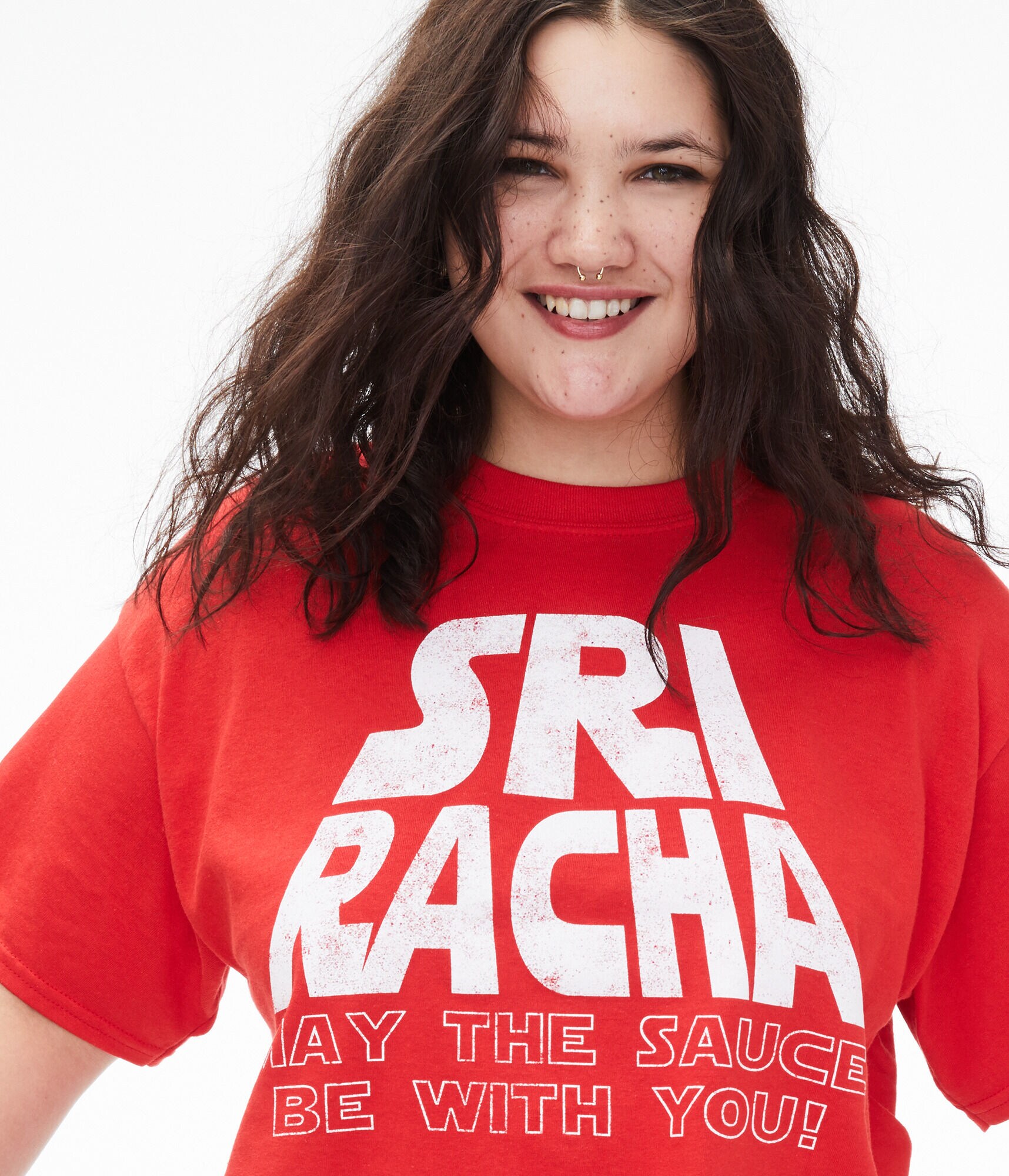 Sriracha Sauce Be With You Cropped Graphic Tee***