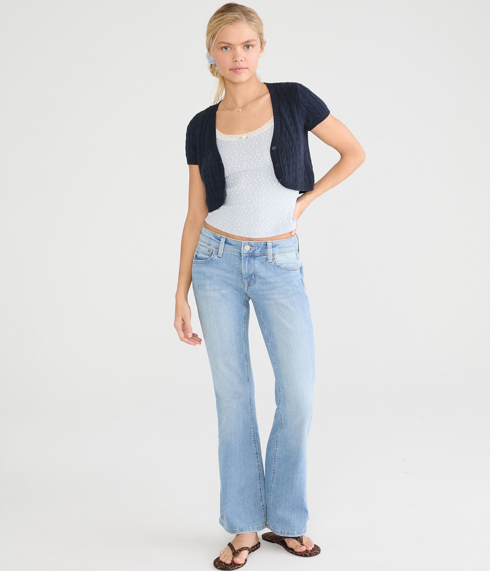 Short Sleeve Cable Knit Sweater Shrug