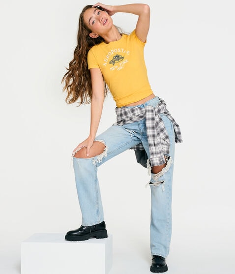 Aeropostale Arch Rose Graphic Tee