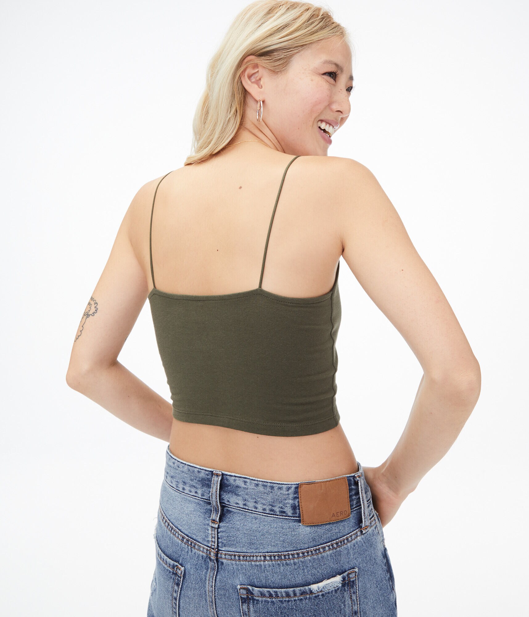 Cropped V-Neck Cami***