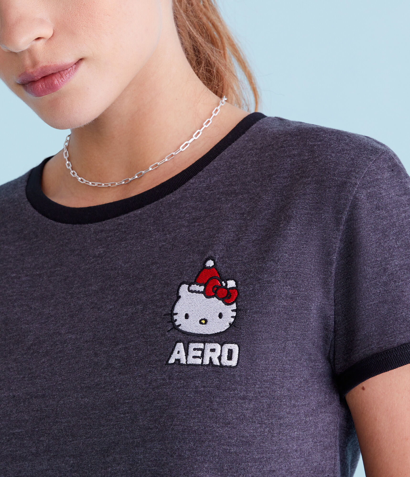 Stavi Hello Ringer Hello Kitty Santa Ringer Baby Tee