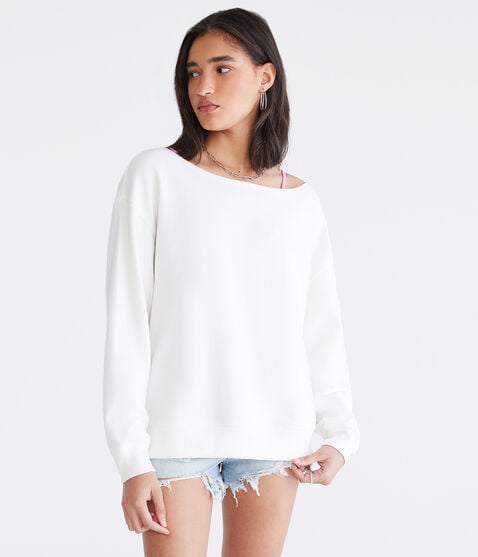 Washed Off-The-Shoulder Sweatshirt Washed Off-The-Shoulder Sweatshirt