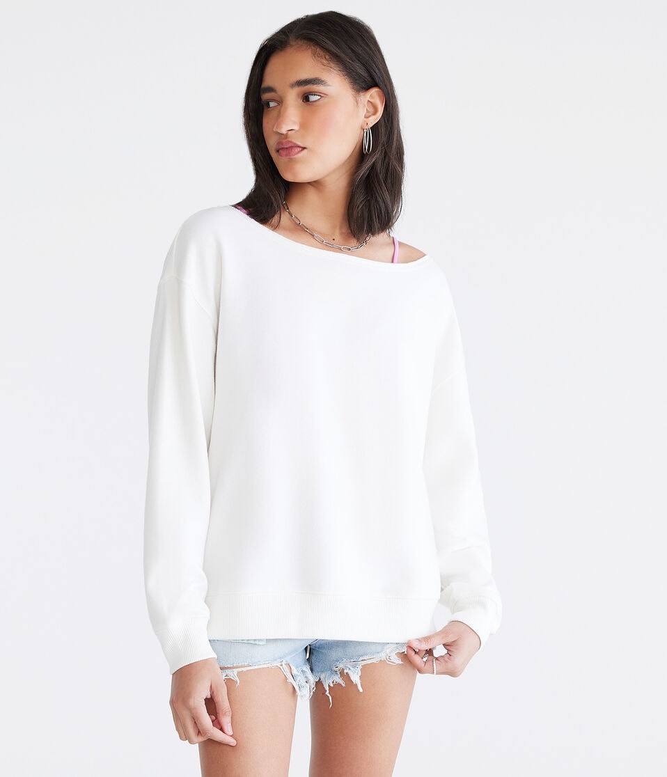Washed Off-The-Shoulder Sweatshirt
